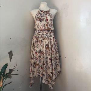Esley (Anthropologie) Floral Halter Dress Small